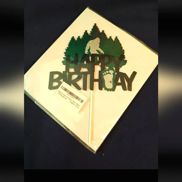 Bigfoot Happy Birthday Cake Topper, New Original Packaging