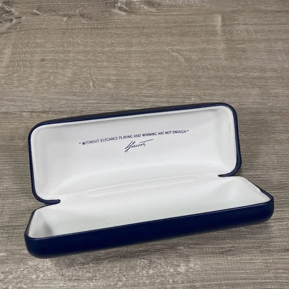 Lacoste Eyeglass Case Hard Shell Blue Protective Holder Accessory Embossed‎ Logo