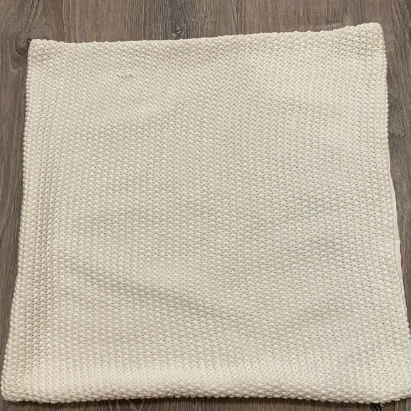 West Elm White Texture Weave Crochet Cotton Pillow Sham 20