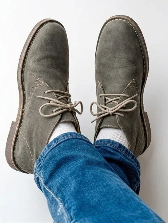 Murphy Donnelson Sheepskin men's gray Suede Chukka Boot Sz 9 Good condition