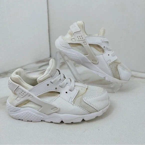Nike Toddler Air Huarache Triple White Running Shoes Sneakers, Sz 10C