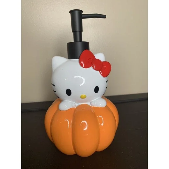 Hello Kitty Pumpkin Lotion Pump Soap Dispenser Fall Kitchen Bathroom
