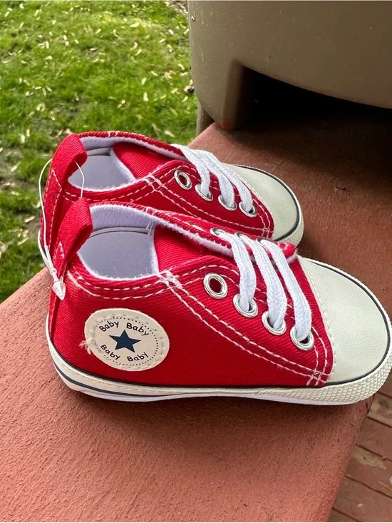 Red Canvas Toddler Sneakers