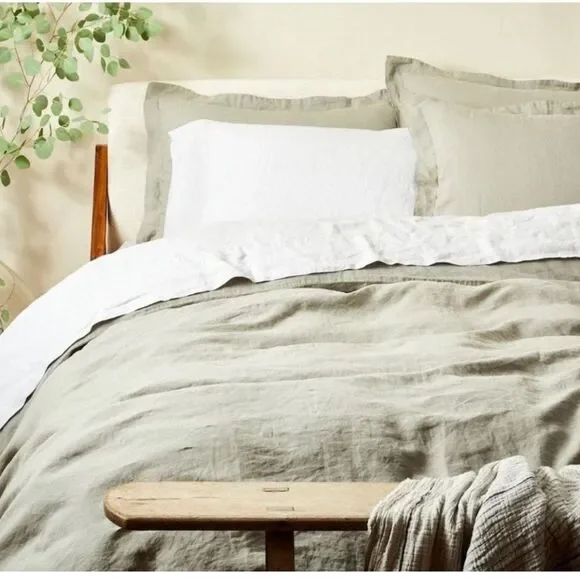 NEW COYUCHI King Organic Relaxed Linen Duvet Cover