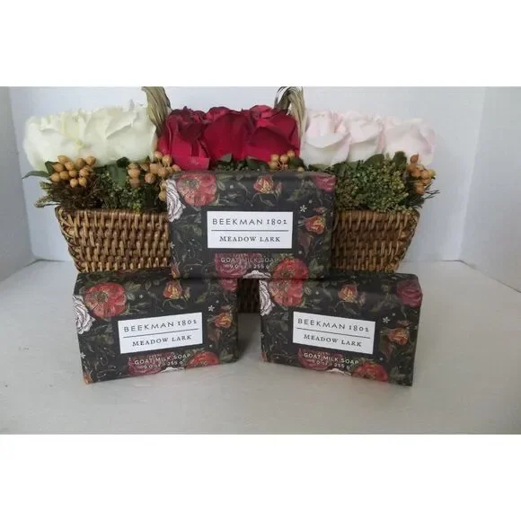 Beekman 1802 Goat Milk Bar Soap Meadow Lark 9oz LOT OF 3