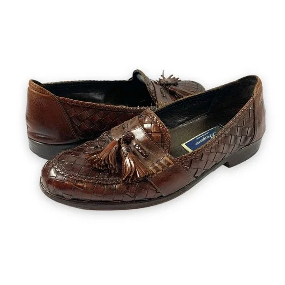 Bragano‎ Woven Leather tassel Loafer Shoes