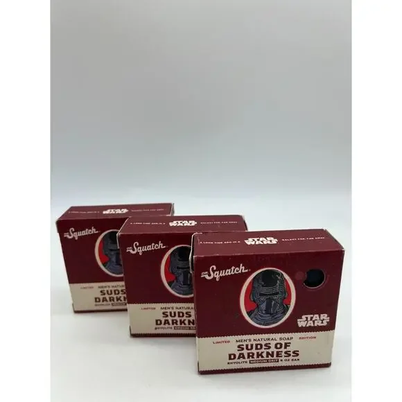 Dr. Squatch Star Wars Limited Edition Suds of Darkness Men's Soap Lot of 3.