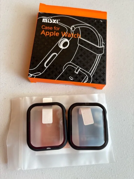 Black Protective Case and Screen Cover for Apple Watch