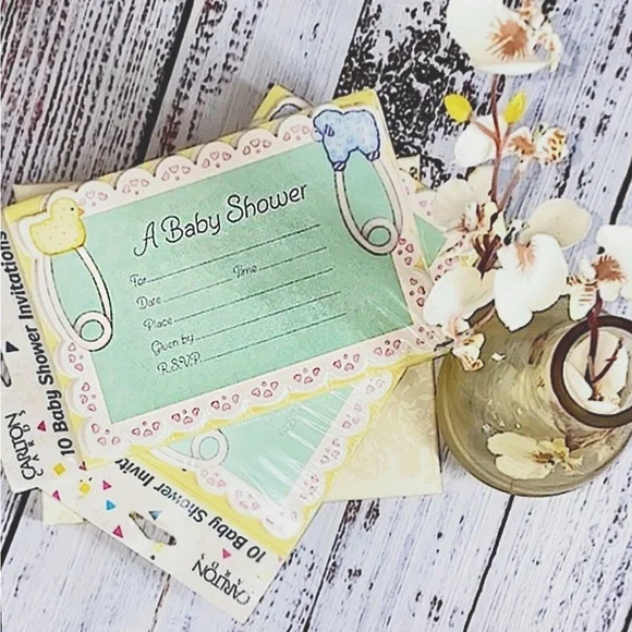 NWT Vintage Baby Shower Invitations (20 cards)