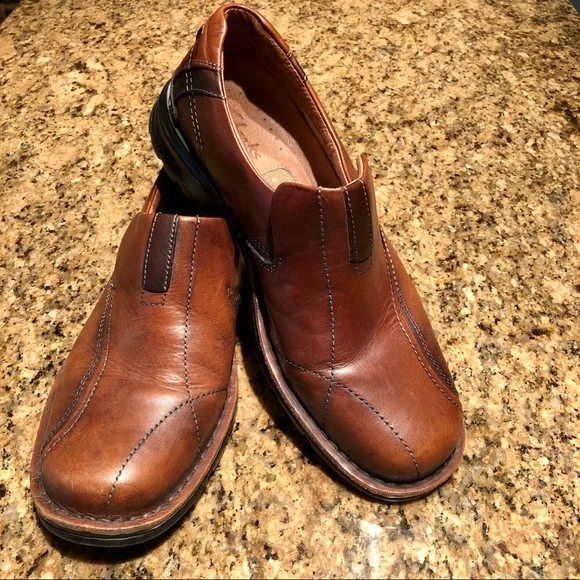 CLARKS Comfort Leather Men’s Dress Loafers SZ-8W