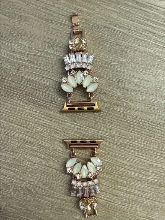 Rose Gold Crystal & Opal Beaded Apple Watch Jewelry Band 38mm