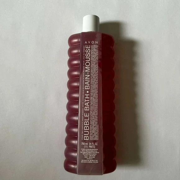 Vintage 2001 Avon Bubble Bath Bain-Mousse 24 fl oz Ribbed Bottle Red‎ Liquid NEW
