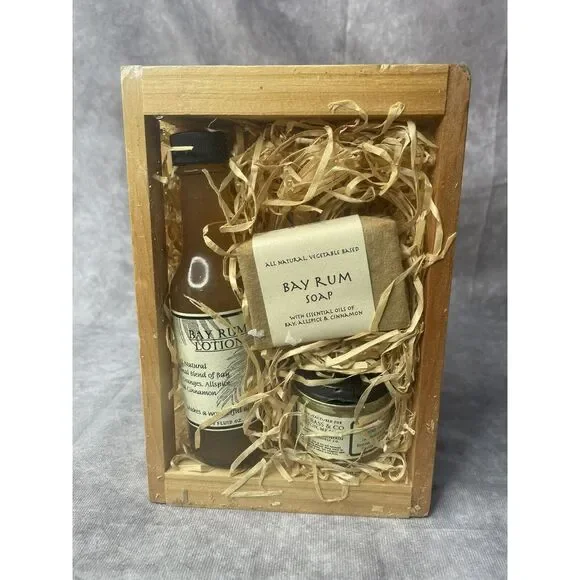 GH Bass bay rum set of‎ soaps and lotion New