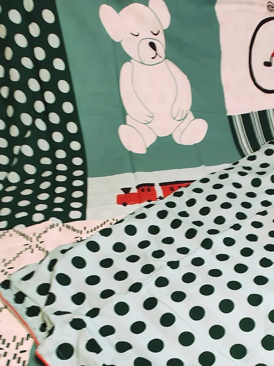 IKEA Kapphast Kids Twin Patchwork Duvet Cover Ball Bike Bear Elephant
