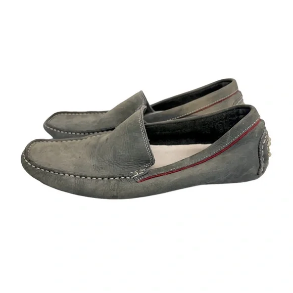Fascar Mens gray Leather Slip On Comfort Shoes Size 42 EUR 9 USA