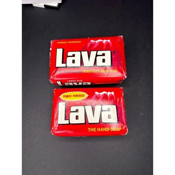 Vintage 1990 (2)‎ Bars of LAVA Pumice Hand Soap P&G Made in USA Large Regular