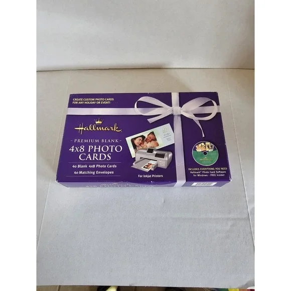 Hallmark Premium Blank 4x8 Photo Cards Set – 40 Cards Envelopes CD  New Open Box