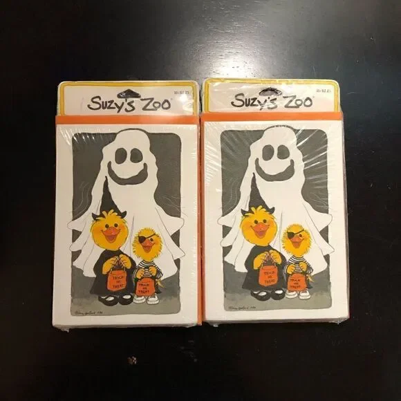 Suzy’s Zoo Vintage Halloween Invitations 2 packs of 10 Ghosts and Ducks
