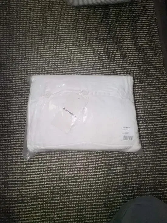 Cozy Earth Linen Duvet Cover, White, Full/Queen