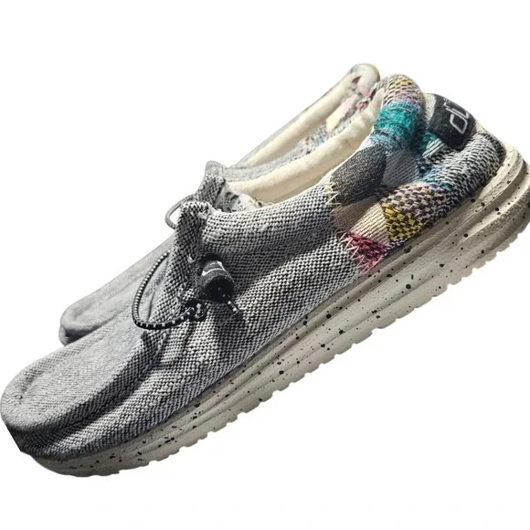 Hey Dude Wally Funk Shoes Men's 7 Gray Slip On Loafer Casual Lightweight