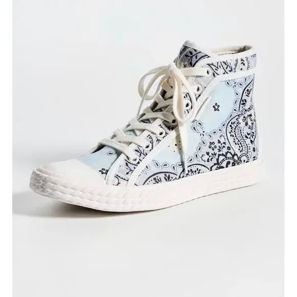 Zimmermann Twist High Top Sneakers in Blue Bandana Print Women’s Sz. 39 (US 8)