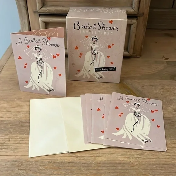 Box of Vintage Bridal Shower Invitations Rosalie Studio Five Bride 1953