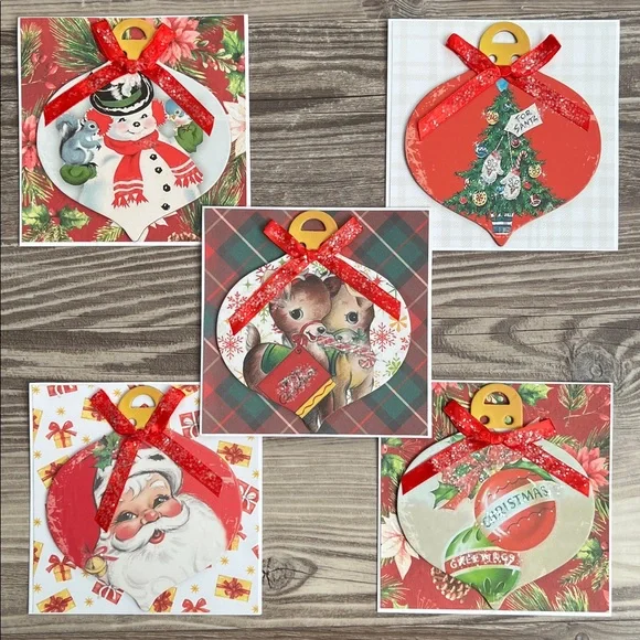Handmade Christmas and Holiday Cards Set of 20 5.5”x5.5”Includes Envelopes