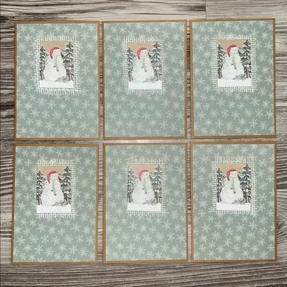 Handmade Snowman Christmas Holiday Cards Set of 18 Includes Envelopes