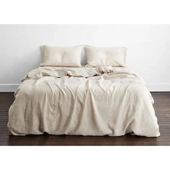 New Bed Threads Oatmeal French Flax Linen DUVET COVER Twin/Twin XL Tan