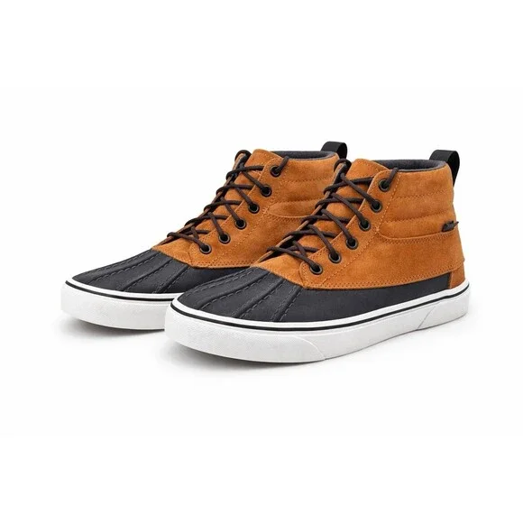 VANS Scotchgard High-Top‎ Sneakers Brown Black Suede Canvas Men's Casual Shoes