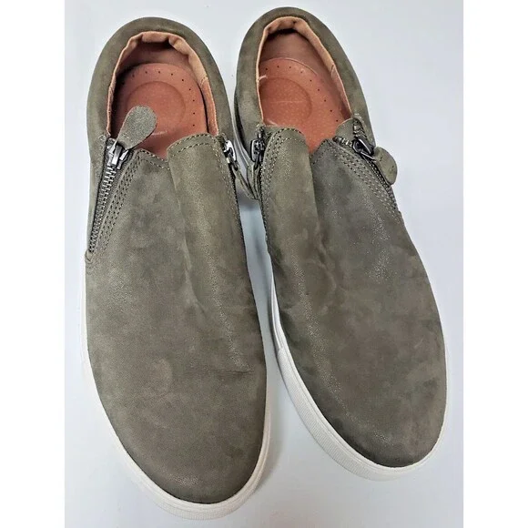 Men's Kenneth Cole Lowe Genuine Suede Loafer Size 11 Sage Preowned-Excellent