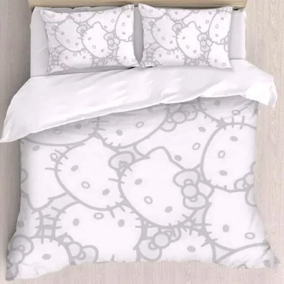 Hello Cat Kitty 3 Piece Twin DUVET Set
