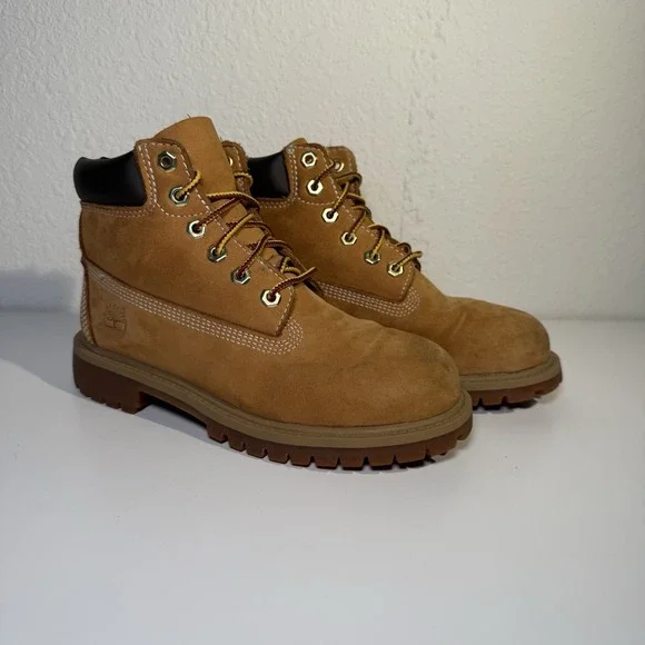 Timberland 12709 Wheat Nubuck Lace Up Boots Youth US Size‎ 1.5M