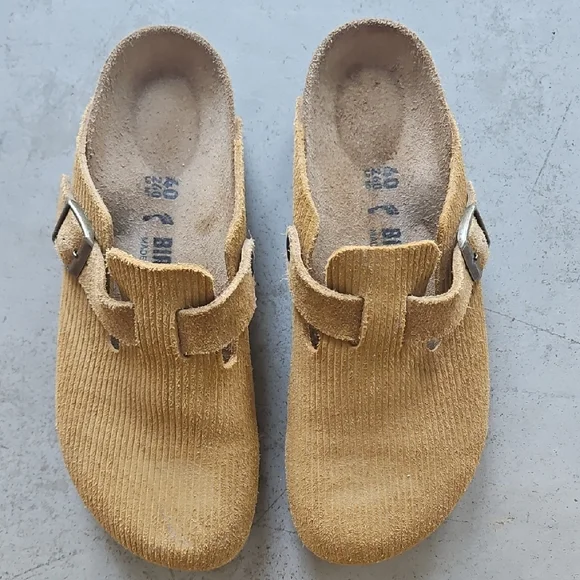 Birkenstock Boston Suede Embossed Cork Brown EU 40 US 9-9.5/7-7.5 Men Or Women