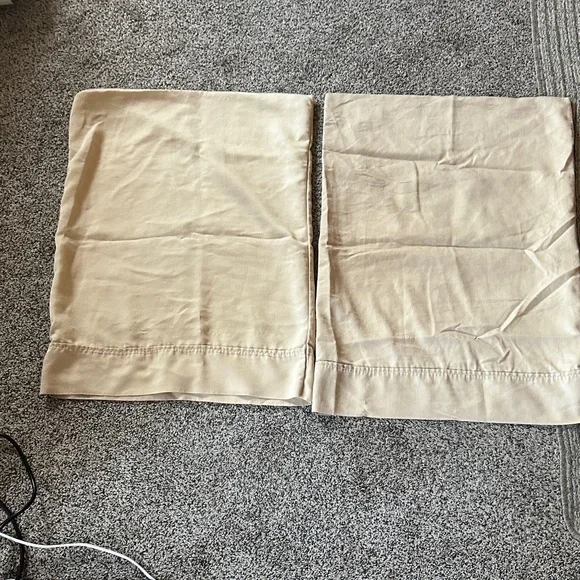 Final Price:  $5- Devon Collection Standard Tan Pillowcases (2)