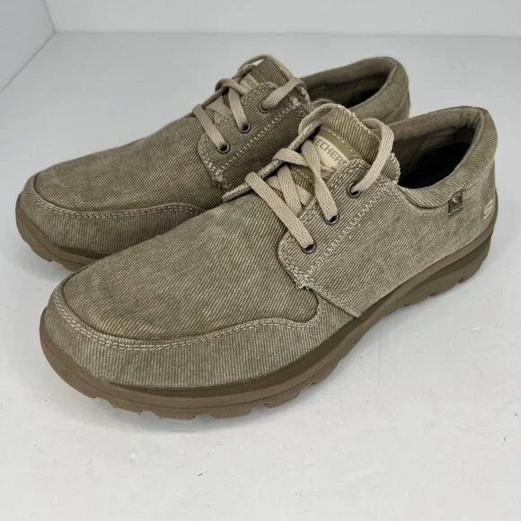 Skechers Mens 64108 Taupe Canvas Lace Up Superior Oxford Size 6.5 Casual Shoes