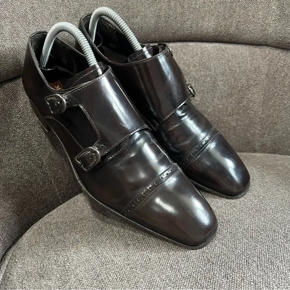 Mezlan monk straps leather loafers size‎ 7