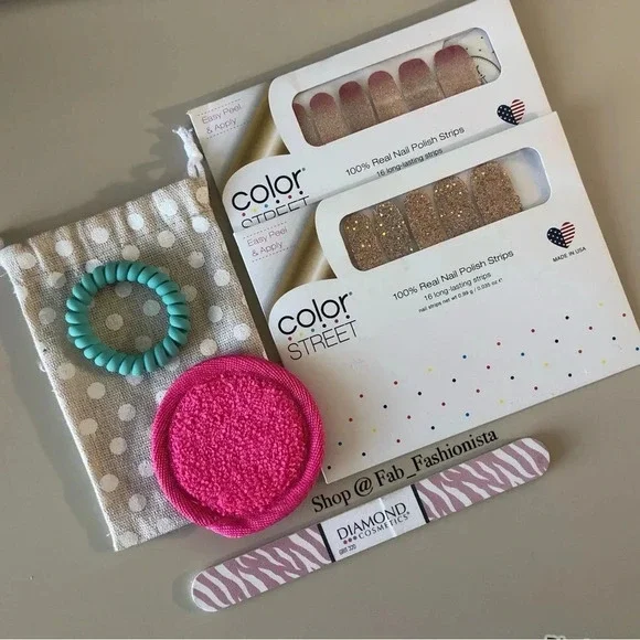 Beauty bundle nails strips nail file hair tie