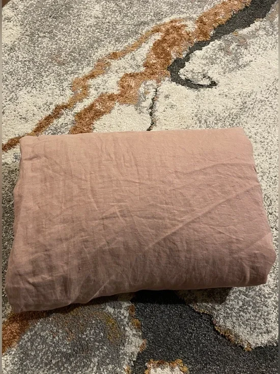 NWOT Quince European Linen 1 Piece Duvet Cover, Full/Queen (Dusty Mauve)