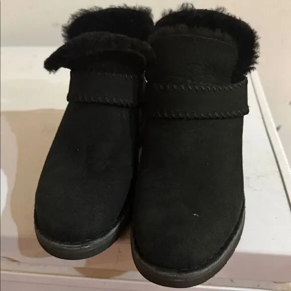 UGG Kids Black Suede Boots