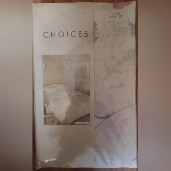 Choices Lydia Single Duvet Cover  Bedding Set Cover Pillowcase New Beige Floral