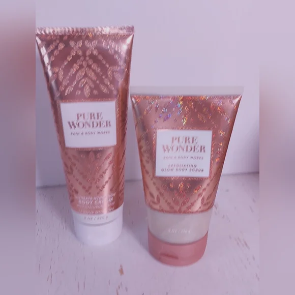 Bath and Body Works Pure Wonder Set Body Cream & Exfoliating Glow Body Scrub