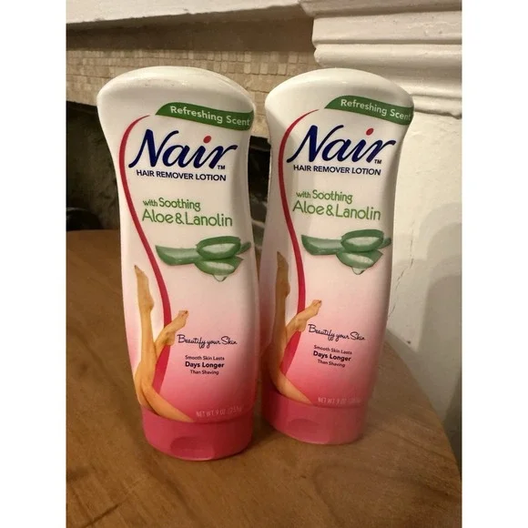 (2) Nair Aloe & Lanolin Hair Removal Lotion, 9.0 Oz Each