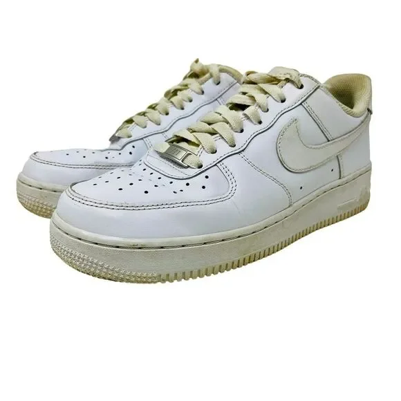 NIKE White Air‎ Force One 1 Women's Sneakers Shoes Leather Low Top 9 315115-112