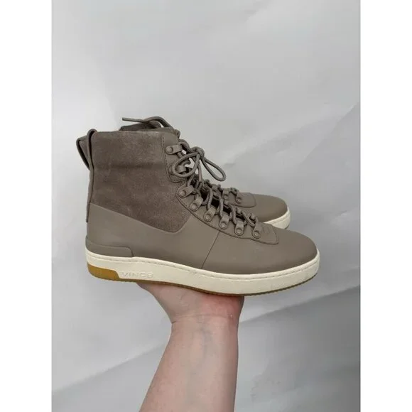 Vince Rowan‎ Toe Padded Lace Up Platform Shoe Women 6.5 Tan High Top Sneaker