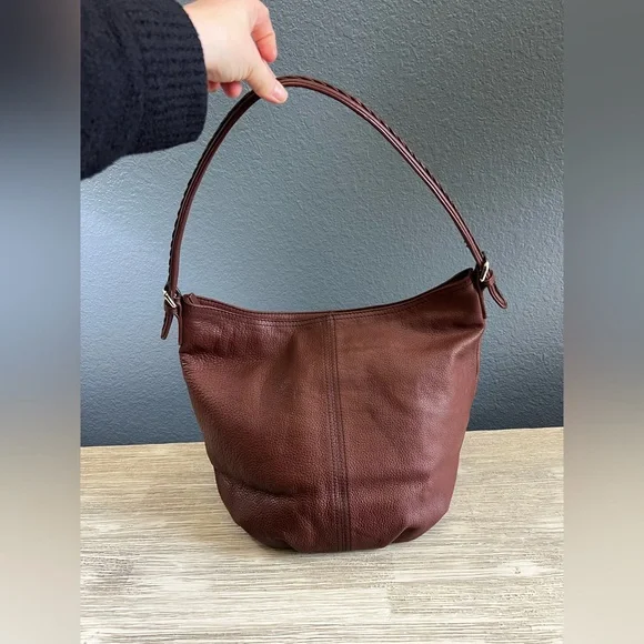 Hadaki Brown Leather Hobo Bag
