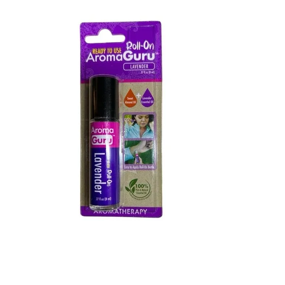 Aroma Guru Roll On Lavender Essential Oil‎ Sweet Almond & Lavender Oils