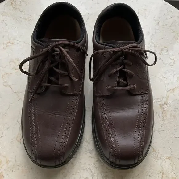 ORTHOFEET #467 Mens‎ size 12 wide Brown Gramercy Leather Shoes Size 12 2E