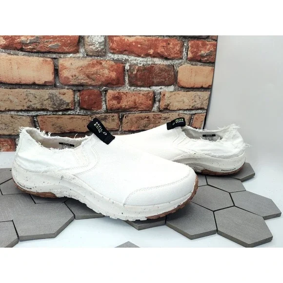 HOLO Footwear Eco Mens 14 White Canvas Slip On Summer Linen Style Casual Loafers