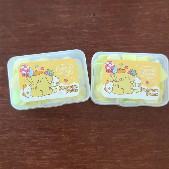 Pompompurin Disposable Travel Soluble Hand Soap Yellow Slices 2 Pack in Case